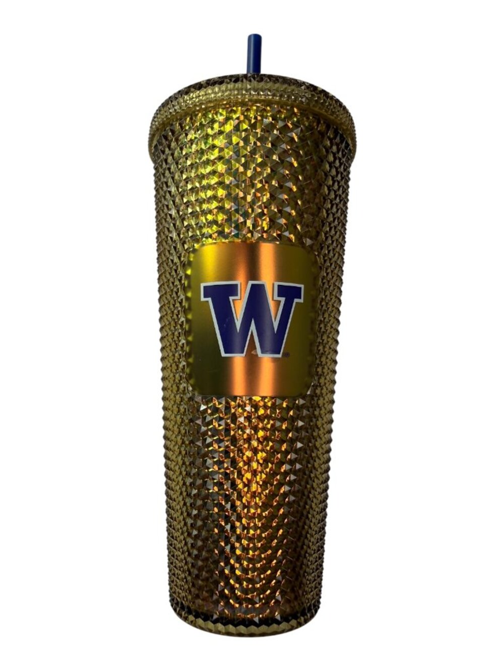 UW University Washington Starbucks Huskies Tall Cold Cup Tumbler Gold Studded